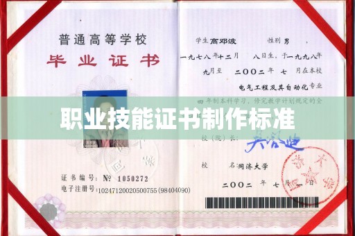 苏尼特左旗职业技能证书制作标准